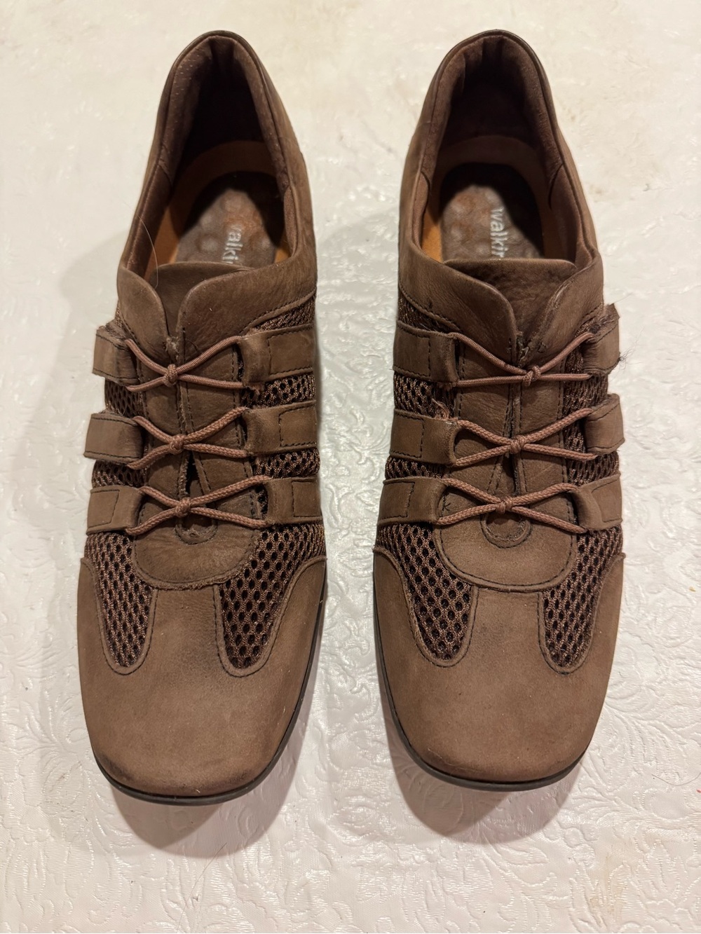 Walking Cradles Women’s Casual Brown Lace-Up Slip-On Shoes